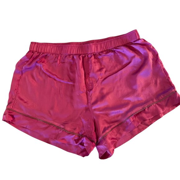 Eberjey Inez Washable 100% Silk Pink Short Pajama Set in Italian Rose Size L - Picture 9 of 10